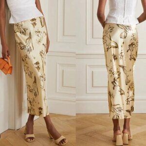 NWOT Reformation Layla Silk Skirt in Umber Floral Garden Wedding